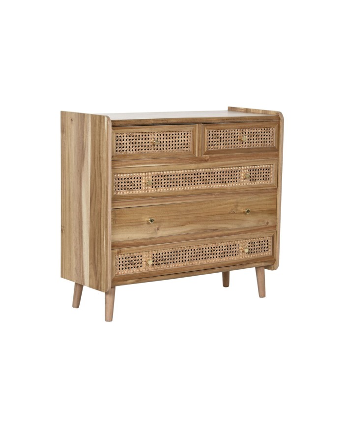 Cassettiera Home ESPRIT Marrone Acacia Legno MDF 80 x 34 x 75 cm