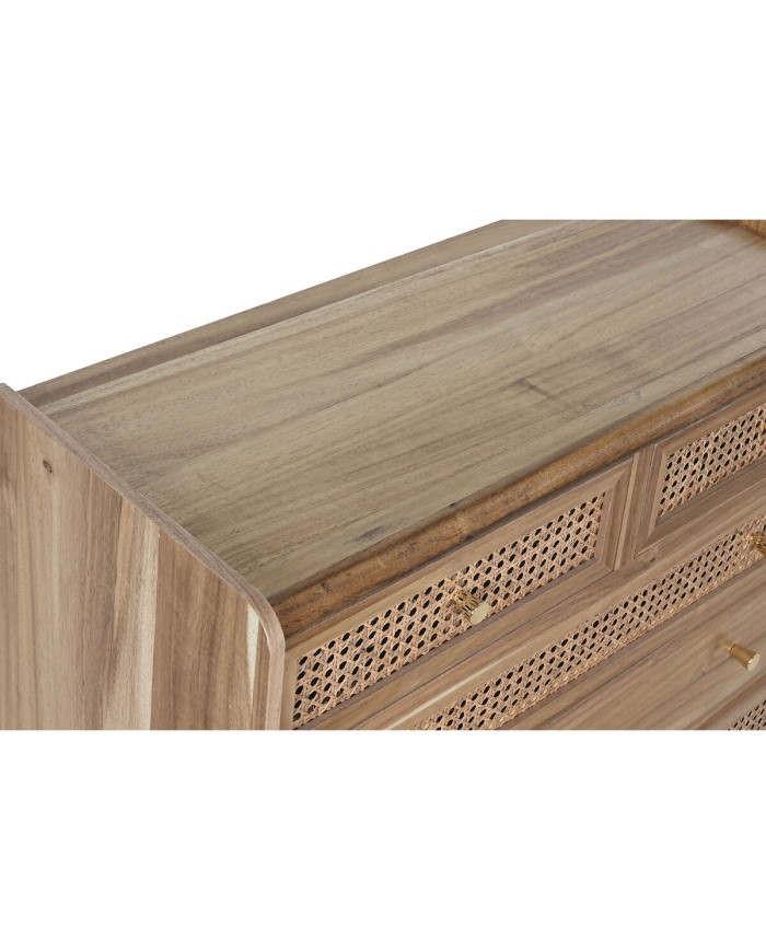 Cassettiera Home ESPRIT Marrone Acacia Legno MDF 80 x 34 x 75 cm