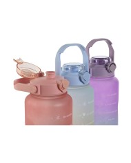 Bottiglia d'acqua Home ESPRIT Azzurro Rosa Turchese Lilla polipropilene PET 2 L (3 Unità)