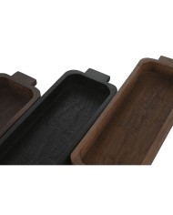 Centrotavola Home ESPRIT Marrone Nero Marrone Chiaro Legno di mango Coloniale 46 x 15 x 5 cm (3 Unità) Centrotavola Home ESPRIT Marrone Nero Marrone Chiaro Legno di mango Coloniale 46 x 15 x 5 cm (3 Unità)