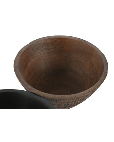 Ciotola per Aperitivi Home ESPRIT Marrone Nero Marrone Chiaro Legno di mango Coloniale 15 x 15 x 8 cm (3 Unità) Ciotola per Aperitivi Home ESPRIT Marrone Nero Marrone Chiaro Legno di mango Coloniale 15 x 15 x 8 cm (3 Unità)