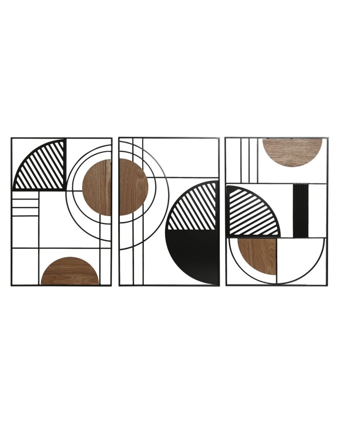 Decorazione da Parete Home ESPRIT Nero Naturale Città 40 x 2 x 60 cm (3 Unità) Decorazione da Parete Home ESPRIT Nero Naturale Città 40 x 2 x 60 cm (3 Unità)