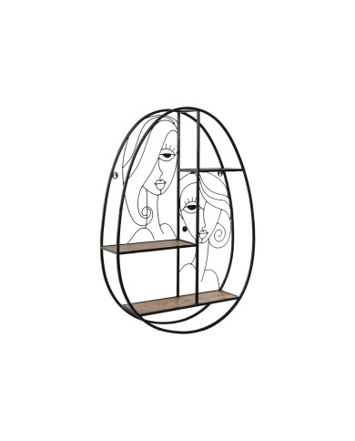 Scaffale Home ESPRIT Nero Naturale Metallo Legno MDF 53 x 12,2 x 72 cm Da muro Scaffale Home ESPRIT Nero Naturale Metallo Legno MDF 53 x 12,2 x 72 cm Da muro