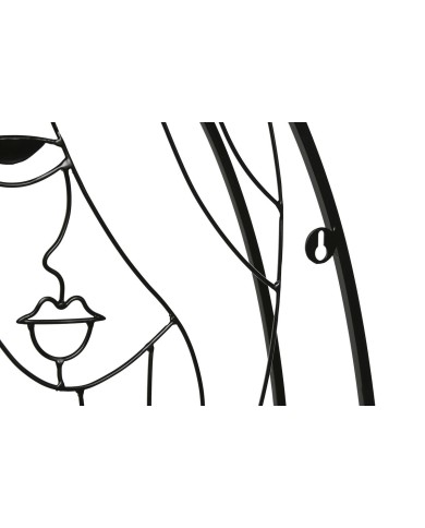 Scaffale Home ESPRIT Nero Naturale Metallo Legno MDF 53 x 12,2 x 72 cm Da muro