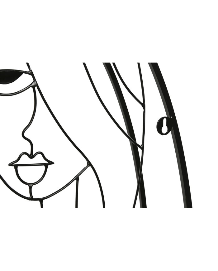 Scaffale Home ESPRIT Nero Naturale Metallo Legno MDF 53 x 12,2 x 72 cm Da muro