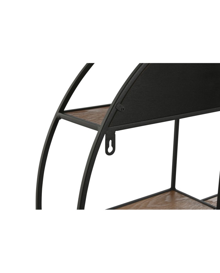 Scaffale Home ESPRIT Nero Naturale Metallo Legno MDF 60 x 12 x 60 cm Da muro