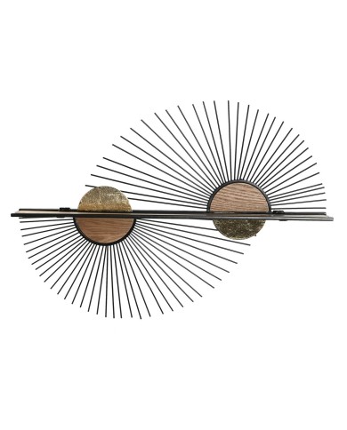 Scaffale Home ESPRIT Nero Naturale Metallo Legno MDF 70 x 12 x 51 cm Da muro Scaffale Home ESPRIT Nero Naturale Metallo Legno MDF 70 x 12 x 51 cm Da muro