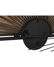 Scaffale Home ESPRIT Nero Naturale Metallo Legno MDF 70 x 12 x 51 cm Da muro