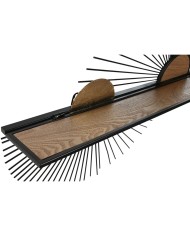 Scaffale Home ESPRIT Nero Naturale Metallo Legno MDF 70 x 12 x 51 cm Da muro