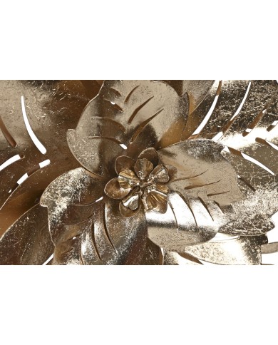 Decorazione da Parete Home ESPRIT Dorato Moderno Fiore 51 x 6 x 51 cm (2 Unità)