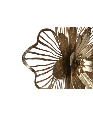 Decorazione da Parete Home ESPRIT Dorato Moderno Fiore 51 x 6 x 51 cm (2 Unità)