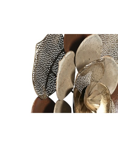 Decorazione da Parete Home ESPRIT Dorato Terracotta Moderno Fiore 51 x 6,5 x 51 cm