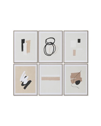 Quadro Home ESPRIT Marrone Beige Moderno Città 60 x 4 x 80 cm (6 Unità)