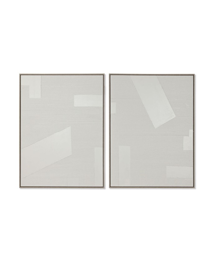 Quadro Home ESPRIT Bianco Moderno 75 x 4 x 100 cm (2 Unità) Quadro Home ESPRIT Bianco Moderno 75 x 4 x 100 cm (2 Unità)