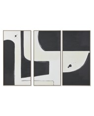 Set di 3 quadri Home ESPRIT Bianco Nero Moderno Città 180 x 4 x 120 cm (3 Pezzi)