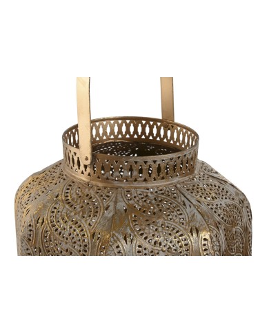 Set di Portacandele Home ESPRIT Dorato Metallo 25 x 25 x 40 cm