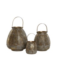 Set di Portacandele Home ESPRIT Dorato Metallo 25 x 25 x 28 cm Set di Portacandele Home ESPRIT Dorato Metallo 25 x 25 x 28 cm