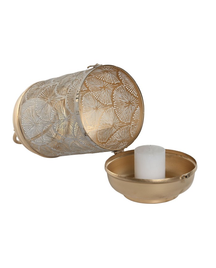 Set di Portacandele Home ESPRIT Bianco Dorato Metallo 25 x 25 x 49 cm Set di Portacandele Home ESPRIT Bianco Dorato Metallo 25 x 25 x 49 cm