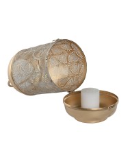 Set di Portacandele Home ESPRIT Bianco Dorato Metallo 25 x 25 x 49 cm Set di Portacandele Home ESPRIT Bianco Dorato Metallo 25 x 25 x 49 cm