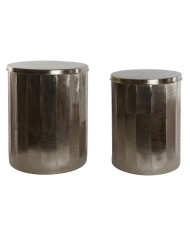 Set di 2 tavoli Home ESPRIT Dorato Metallo 42 x 42 x 52 cm