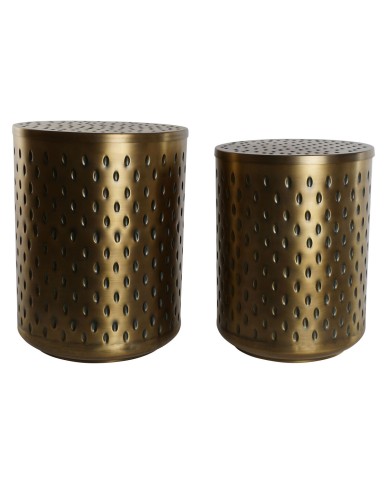 Set di 2 tavoli Home ESPRIT Dorato Metallo 43 x 43 x 54 cm