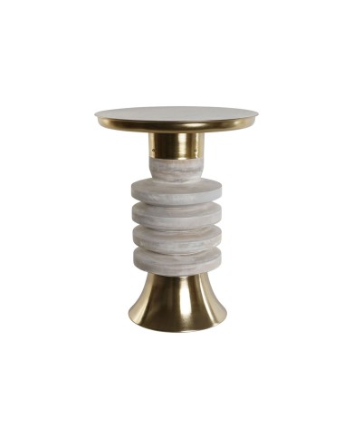 Tavolo aggiuntivo Home ESPRIT Bianco Dorato Legno Metallo 41 x 41 x 53 cm