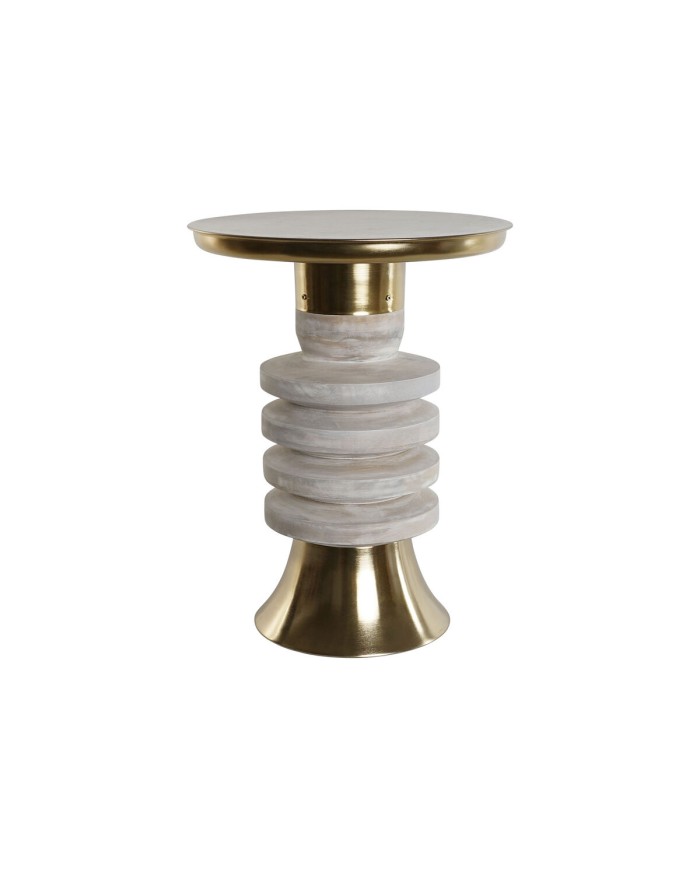 Tavolo aggiuntivo Home ESPRIT Bianco Dorato Legno Metallo 41 x 41 x 53 cm