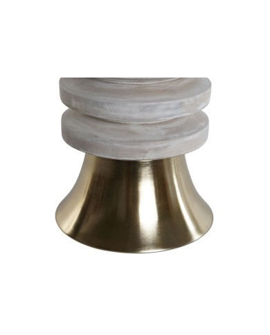 Tavolo aggiuntivo Home ESPRIT Bianco Dorato Legno Metallo 41 x 41 x 53 cm