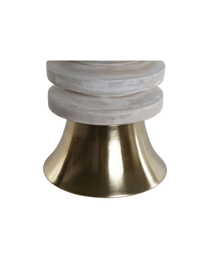 Tavolo aggiuntivo Home ESPRIT Bianco Dorato Legno Metallo 41 x 41 x 53 cm