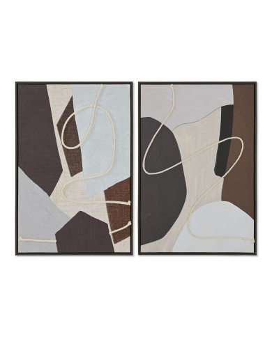 Quadro Home ESPRIT Marrone Beige Astratto Città 63 x 4,5 x 93 cm (2 Unità)