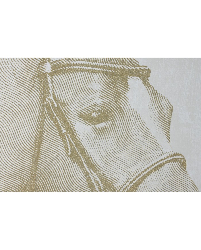 Quadro Home ESPRIT Beige Dorato Porporina Cavallo 103 x 4,5 x 103 cm (2 Unità)