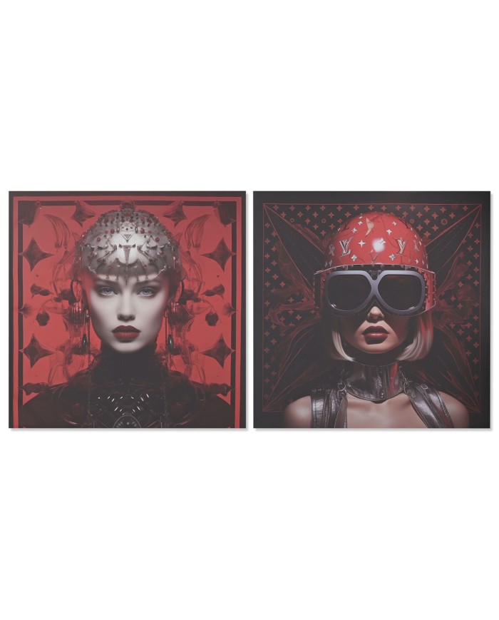 Quadro Home ESPRIT Stampato Moderno 120 x 3 x 120 cm (2 Unità)