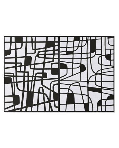 Quadro Home ESPRIT Bianco Nero Moderno 103 x 4,5 x 143 cm (2 Unità)