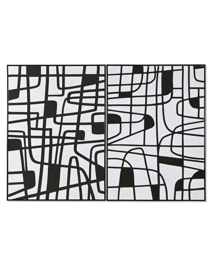Quadro Home ESPRIT Bianco Nero Moderno 103 x 4,5 x 143 cm (2 Unità)