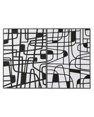 Quadro Home ESPRIT Giallo Rosa Moderno Città 80 x 3,3 x 120 cm (2 Unità)