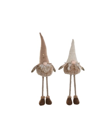 Decorazione Natalizia Home ESPRIT Marrone Beige Gnomo 30 x 18 x 65 cm (2 Unità)