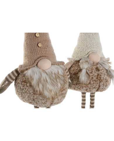Decorazione Natalizia Home ESPRIT Marrone Beige Gnomo 30 x 18 x 65 cm (2 Unità)