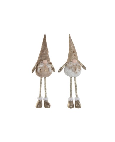 Decorazione Natalizia Home ESPRIT Bianco Beige Gnomo 30 x 20 x 58 cm (2 Unità)