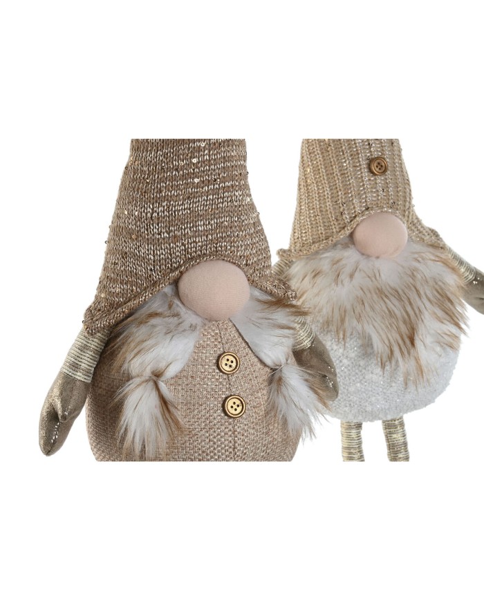 Decorazione Natalizia Home ESPRIT Bianco Beige Gnomo 30 x 20 x 58 cm (2 Unità)