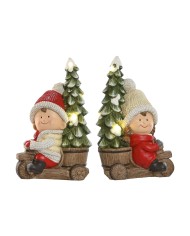 Decorazione Natalizia Home ESPRIT Bianco Rosso Beige 16,5 x 22 x 45 cm (2 Unità)