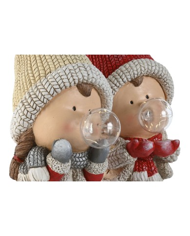 Decorazione Natalizia Home ESPRIT Bianco Rosso Beige 16,5 x 22 x 45 cm (2 Unità)