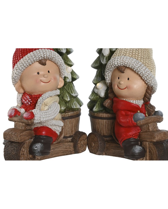 Decorazione Natalizia Home ESPRIT Rosso Verde 31,5 x 20 x 50 cm (2 Unità)