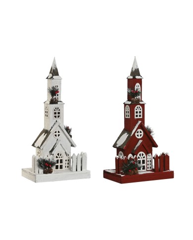 Decorazione Natalizia Home ESPRIT Bianco Rosso 27 x 18 x 56 cm (2 Unità)