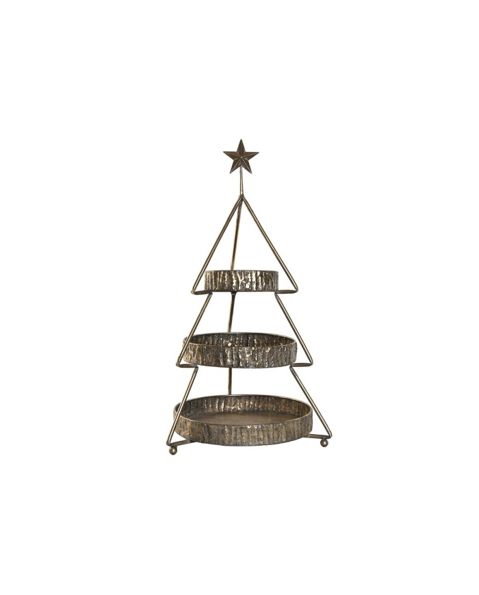 Portafrutta Home ESPRIT Dorato Metallo 43 x 43 x 79 cm Albero di Natale
