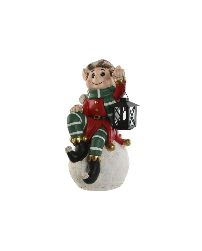 Decorazione Natalizia Home ESPRIT Bianco Nero Rosso Verde Elfo 26 x 26 x 42 cm