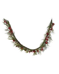 Ghirlanda di Natale Home ESPRIT Rosso Verde Polietilene 23 x 11,5 x 180 cm (2 Unità)