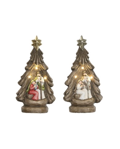 Presepe di Natale Home ESPRIT Verde Grigio Magnesio 23 x 13,5 x 45 cm (2 Unità)