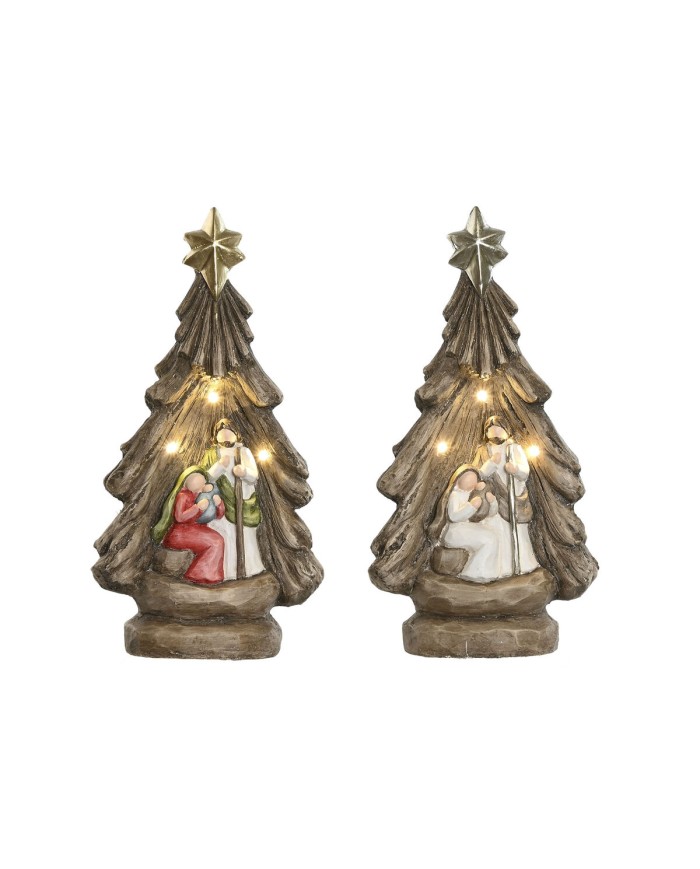 Presepe di Natale Home ESPRIT Verde Grigio Magnesio 23 x 13,5 x 45 cm (2 Unità)