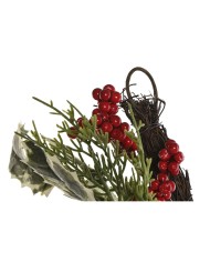 Ghirlanda di Natale Home ESPRIT Rosso Verde Polietilene 23 x 11,5 x 180 cm (2 Unità)