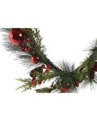 Ghirlanda di Natale Home ESPRIT Rosso Verde Polietilene 23 x 11,5 x 180 cm (2 Unità)